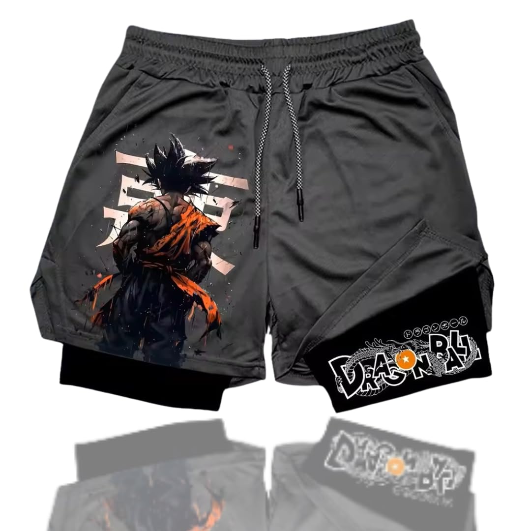 Crown Anime Shorts - Breathable Mesh Stretch Compression Gym Short with Pockets and Towel Holder