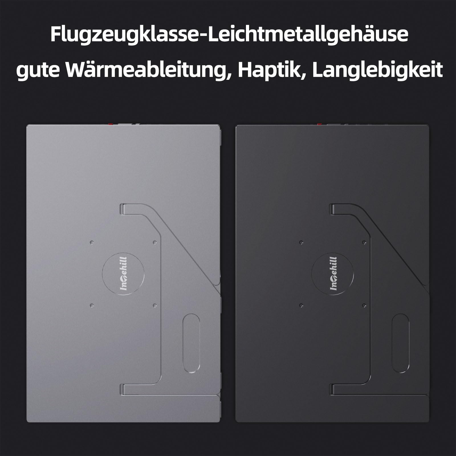 Intehill Portable Monitor Touchscreen 16 Zoll 2,5K 120Hz Gaming, Tragbarer Monitor Touchscreen, USB-C Monitor mit 10-Punkt Multi-Touch, 400Nits, 100% sRGB, Glänzend, VESA, Alu-Gehäuse