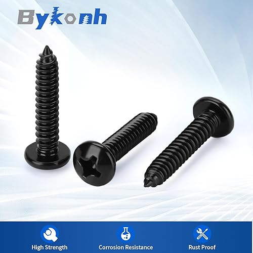 Miniatura 2 de Tornillos autorroscantes Phillips #12 x 1-12 pulgadas, tornillos autorroscantes para chapa metálica, óxido negro, acero inoxidable 304, 50 unidades