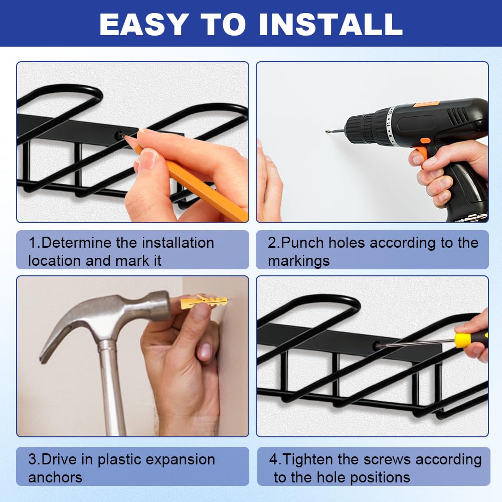 Tensor de botas para colgar en la pared, soporte para botas y zapateros, de metal negro, inoxidable, para 4 pares de almacenamiento de botas al aire libre, pasillo, terraza