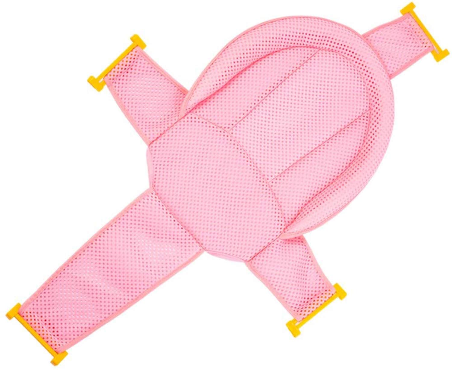Baby Bath Seat Infant Bathing Support Mat with Four Safety Support Corner, Comfortable Baby Shower Bathtub Sit Up Mesh for Newborn (Pink)