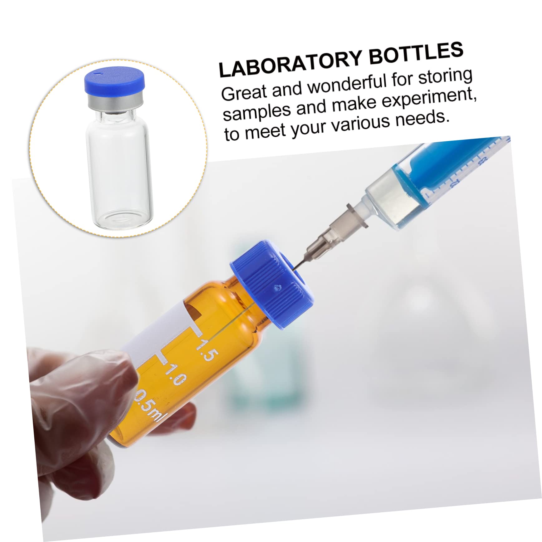 Cabilock 100Piezas de Vidrio Transparente para Muestras Pack Tapa y Diseño Espacio para Laboratorio y Experimentos