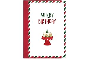 Christmas Birthday Card, Merry Birthday Card for Christmas, Cute Christmas Bday Card