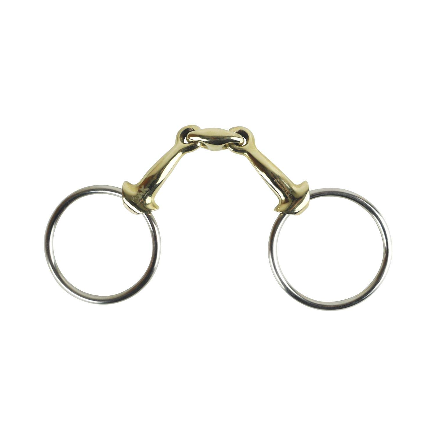 AK Anneau lâche Losange double brisure avec tête tapper en argent allemand Mors d'équitation Horse Bits AKRS-2607 (5.00'', German/Silver)