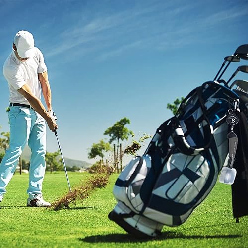 Miniatura 7 de Cepillo retráctil para palos de golf  Cepillo doble de gran tamaño, agarre ergonómico, limpiador de ranuras retráctil y cordón