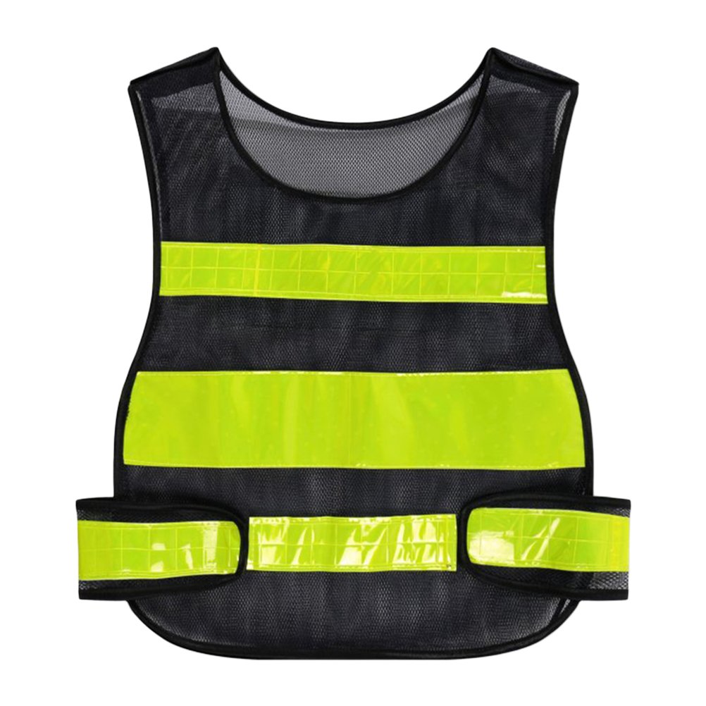 OULII High Visibility Adjustable Reflective for Traffic Construction (Black)