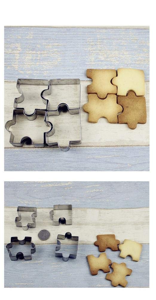 Greenlans puzzle stampini per biscotti, 4 pezzi di metallo per biscotti set DIY biscotto stampi torta stampo set Multi