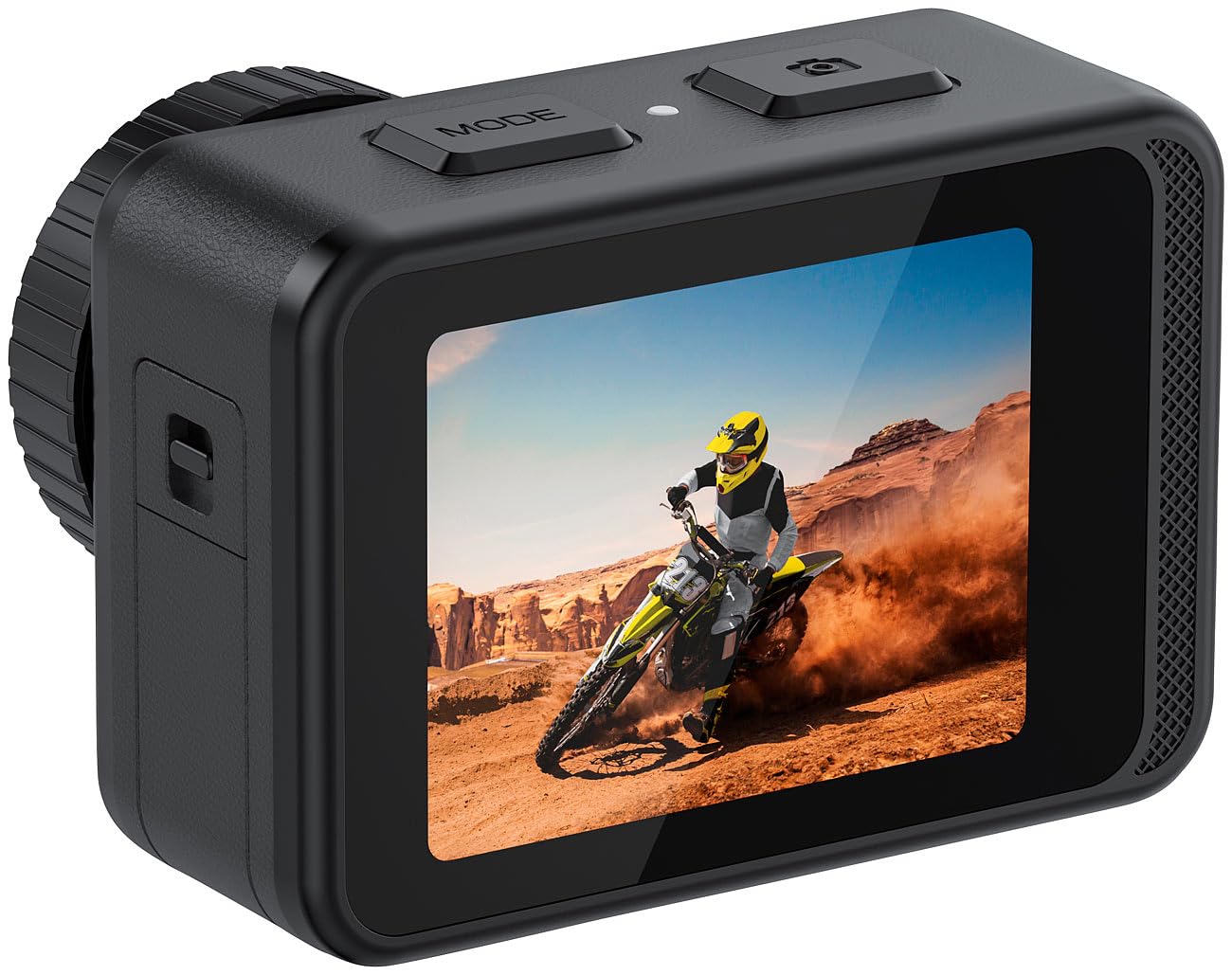 Somikon Unterwasserkamera: Mini-Actioncam mit 5K-Auflösung, wasserdicht bis 21 m, 2 Displays, EIS (Mini Unterwasserkamera, Action Cam, Kfz)