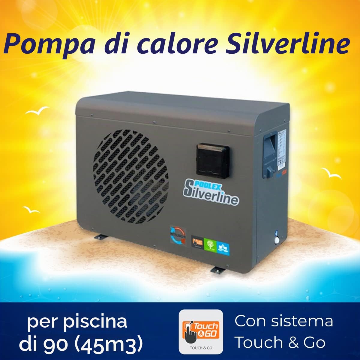 POOLEX Silverline 90 - Pompa a Calore, Colore: Grigio