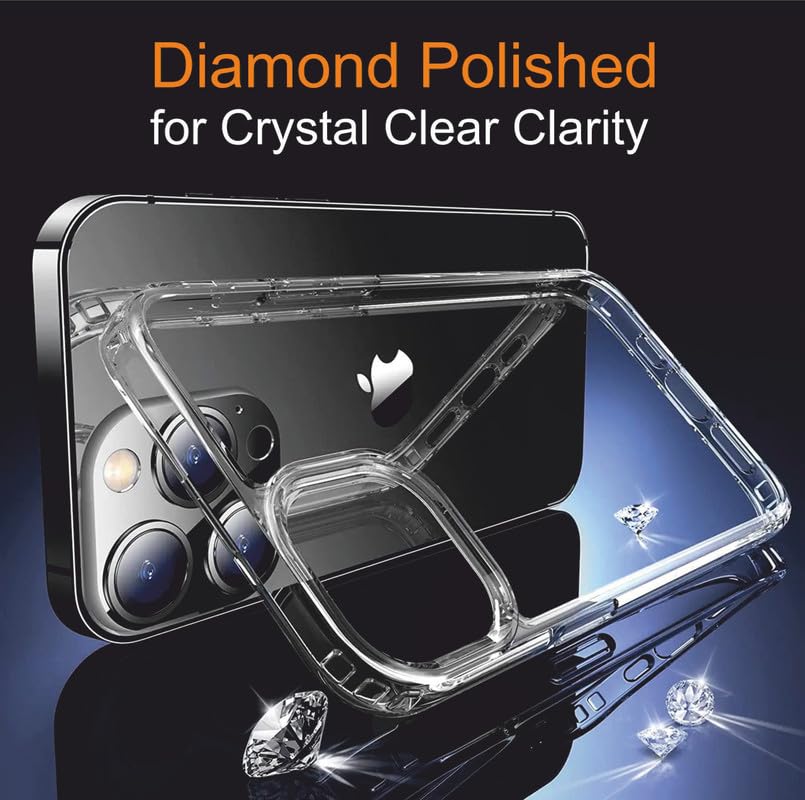 Image of Thermoplastic Polyurethane For iPhone Case 15 Pro,[Anti-Yellowing Technology] [Military Grade Drop Protection] Shockproof Slim Hybrid Phone Protective Case For iPhone 15 Pro-Crystal Clear