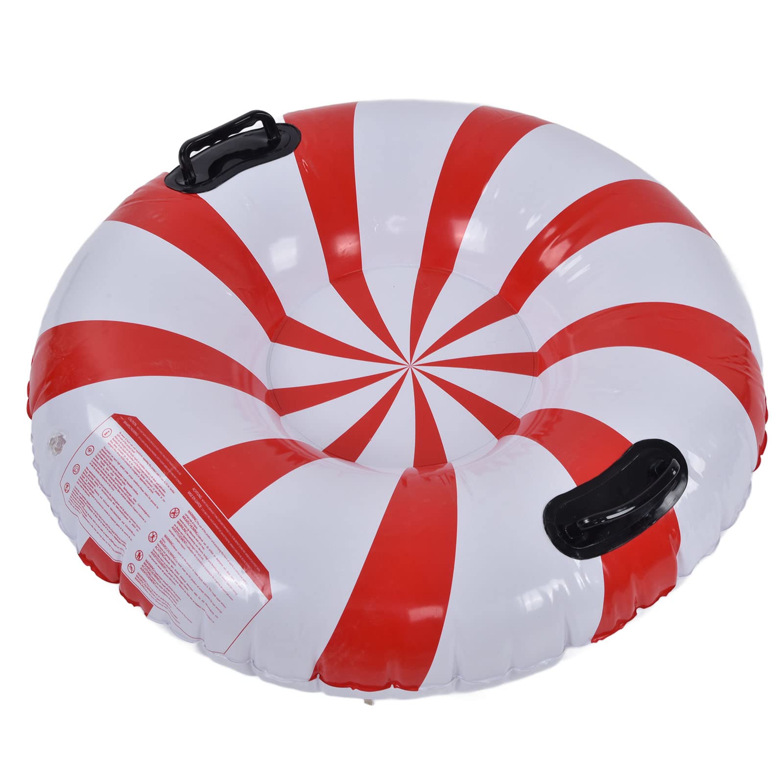 Round Winter Snow Tube Adult PVC Inflatable Skiing with 2 Handles for Outdoor Snowboarding Red White Snow TubePVC Snow TubeInflatable Snow TubeAdult Snow TubeSkiing Accessor