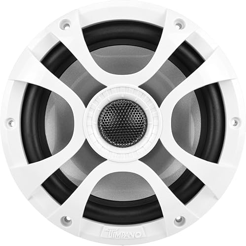 Miniatura 4 de Timpano 6.5 altavoces marinos de 450 vatios por par TPT-CX6MW-4 altavoces coaxiales impermeables de 2 vías, 1 par, blanco, resistentes a la
