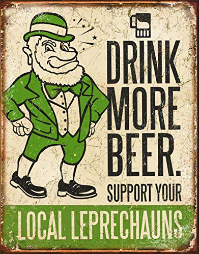 Desperate Enterprises Drink More Beer Tin Sign, 12.5