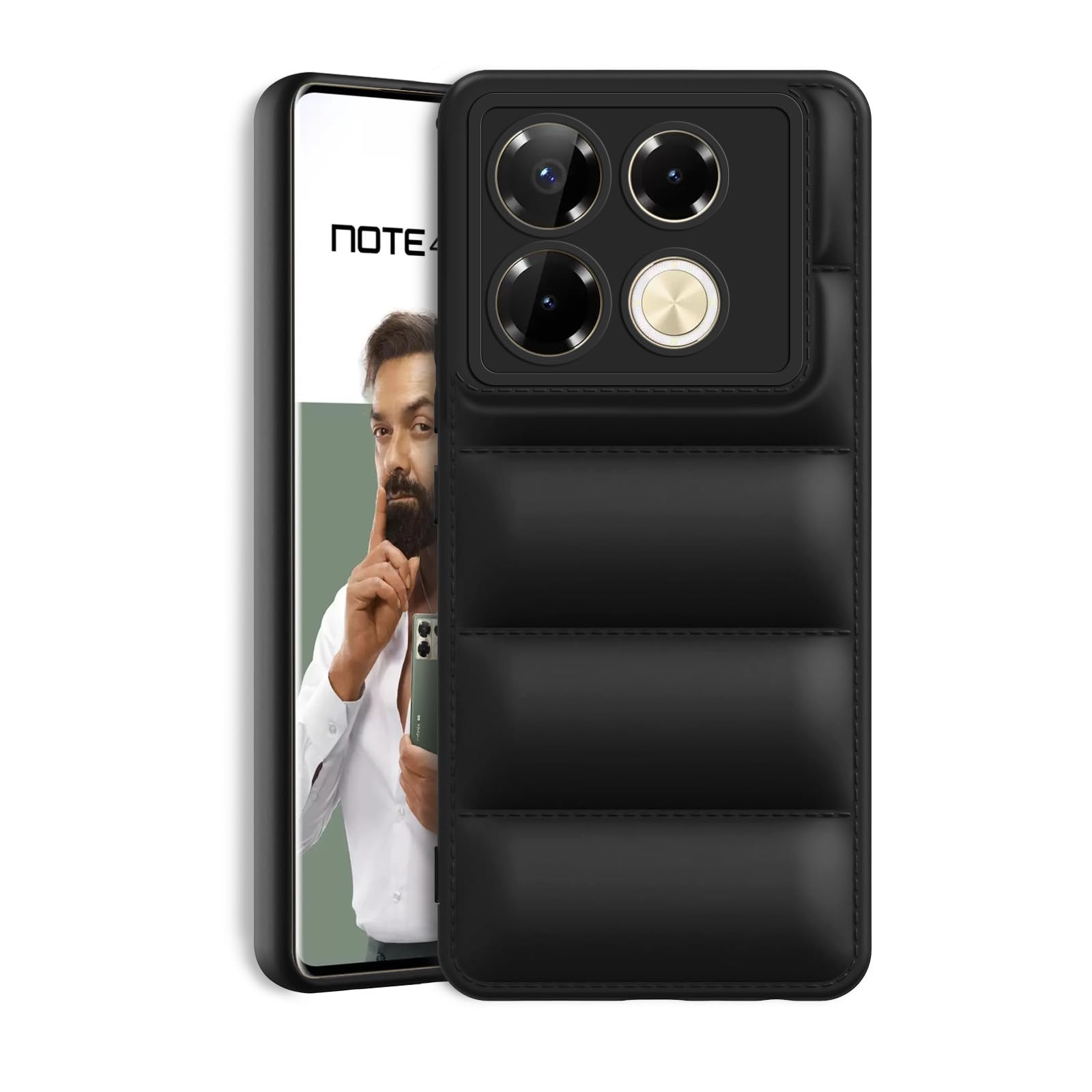 Plus Puffer Case for Infinix Note 40 Pro 5G - Black - Image 1