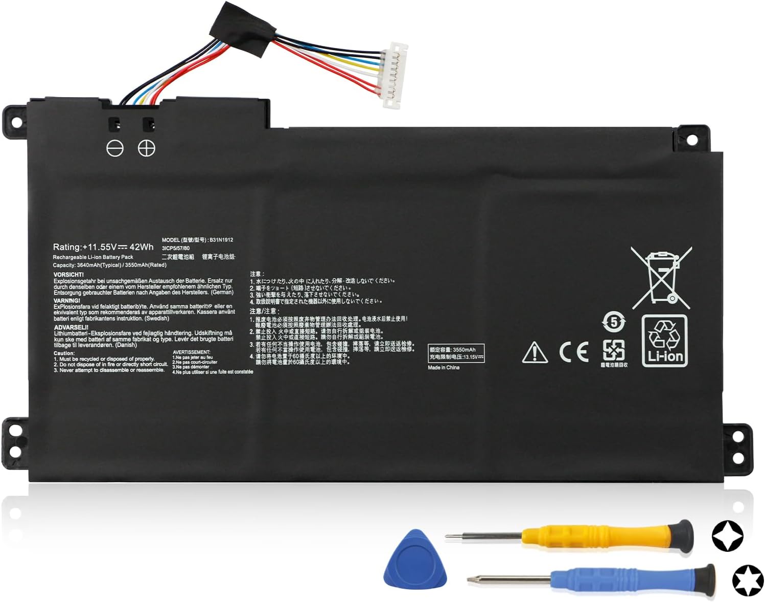 K KYUER B31N1912 C31N1912 Battery for Asus VivoBook E410 E510 L410 L510 Go 14 15 E410M E410MA E410K E410KA E510K E510KA E510M E510MA L410M L410MA R429M R429MA L510MA L510KA L410KA Notebook Battery
