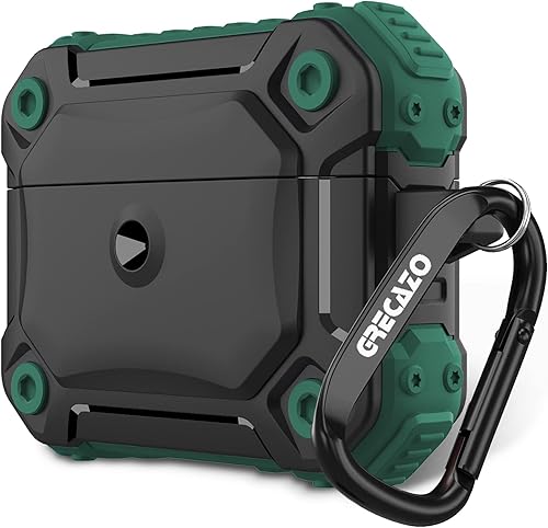 Miniatura 1 de GRECAZO Funda compatible con AirPods de 3 generación (2021), carcasa rígida de cuerpo completo con llavero diseñado para Apple AirPods 3 funda de