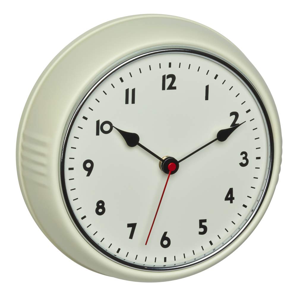 TFA Dostmann Reloj de Pared Retro 60.3541.09 Vintage analógico de Metal Beige, 240 x 68 x 240 mm