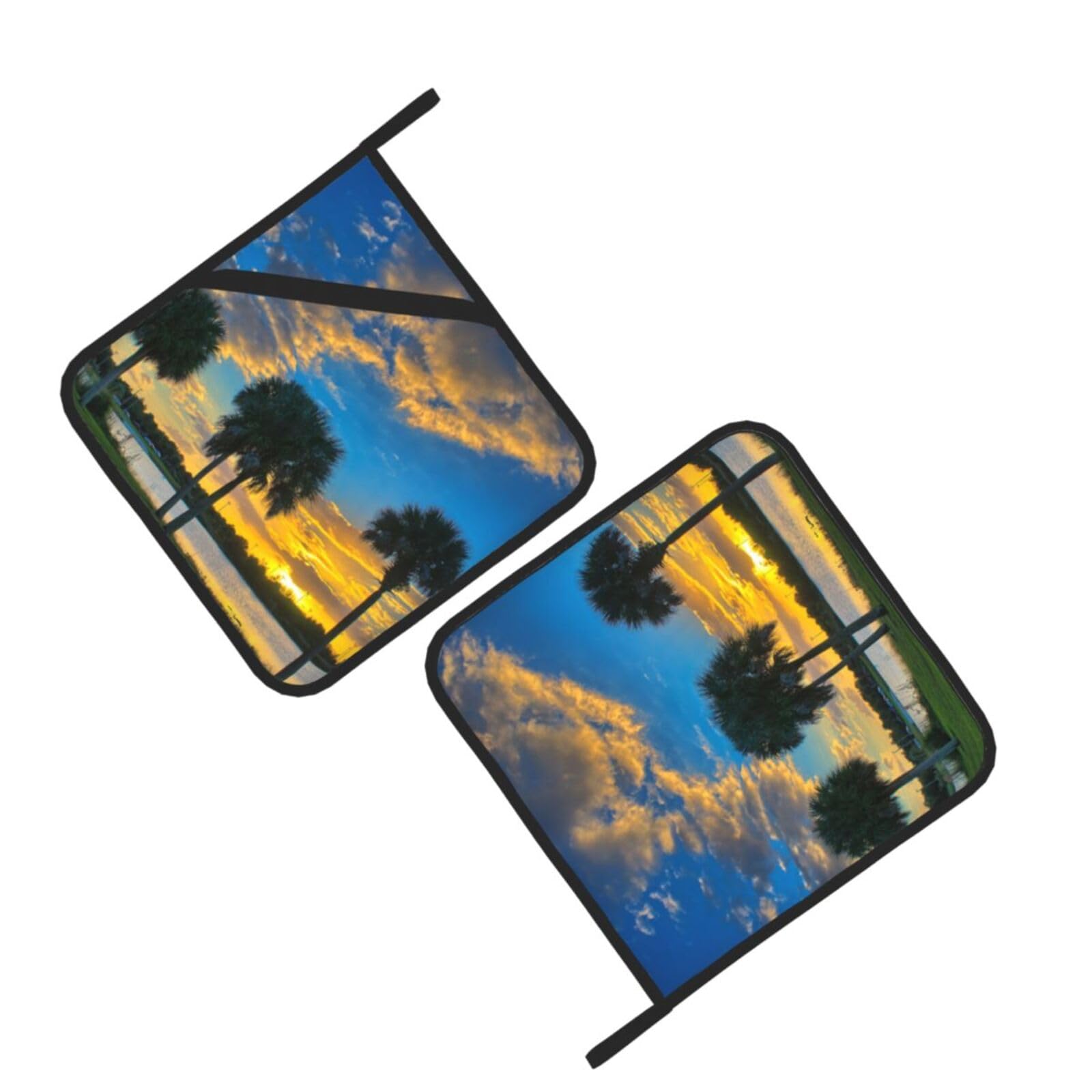 Sunset Over Lake Broward County Printed Oven Pot Holders Set of 2 Pcs Heat Resistant Kitchen Microwave Potholders for Cooking Baking Grilling