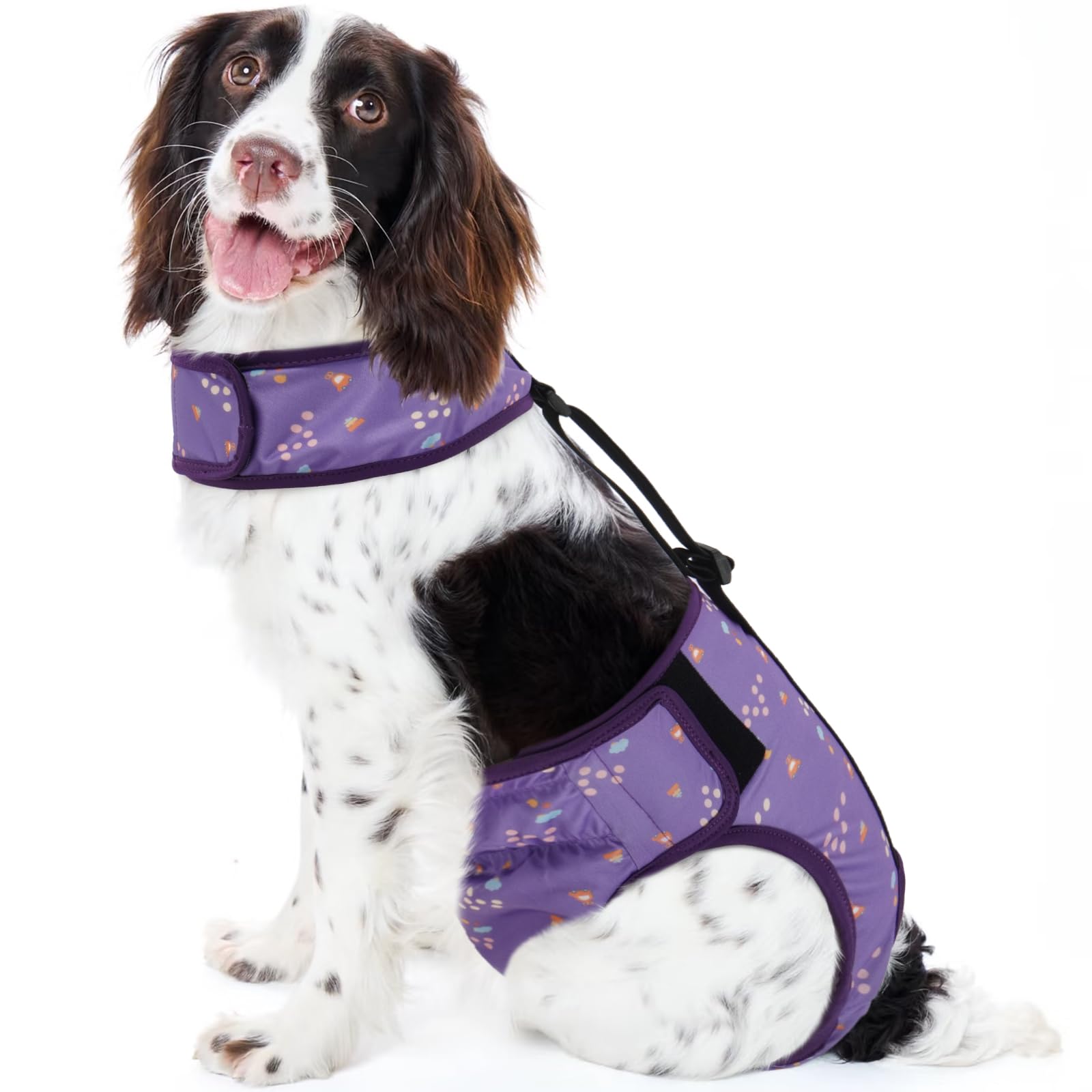 Kuoser Dog Nappy Female with Suspenders Reusable Dog Season Pants Purple L