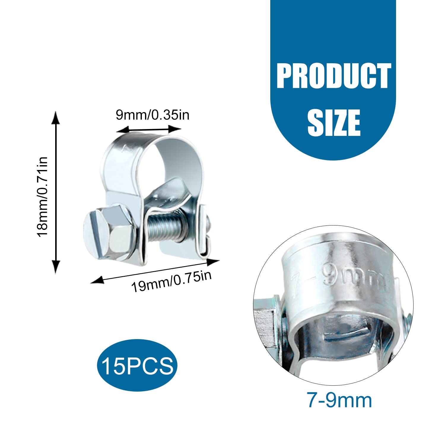 Fascette Stringitubo In Acciaio Zincato - A Due Orecchie - Per Tubi 9-11 Mm - Confezione Multiple - Foto 5