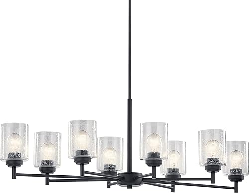 Miniatura 4 de Kichler 44035BK - Lámpara de araña Winslow, 8 luces, 600 vatios en total, color negro