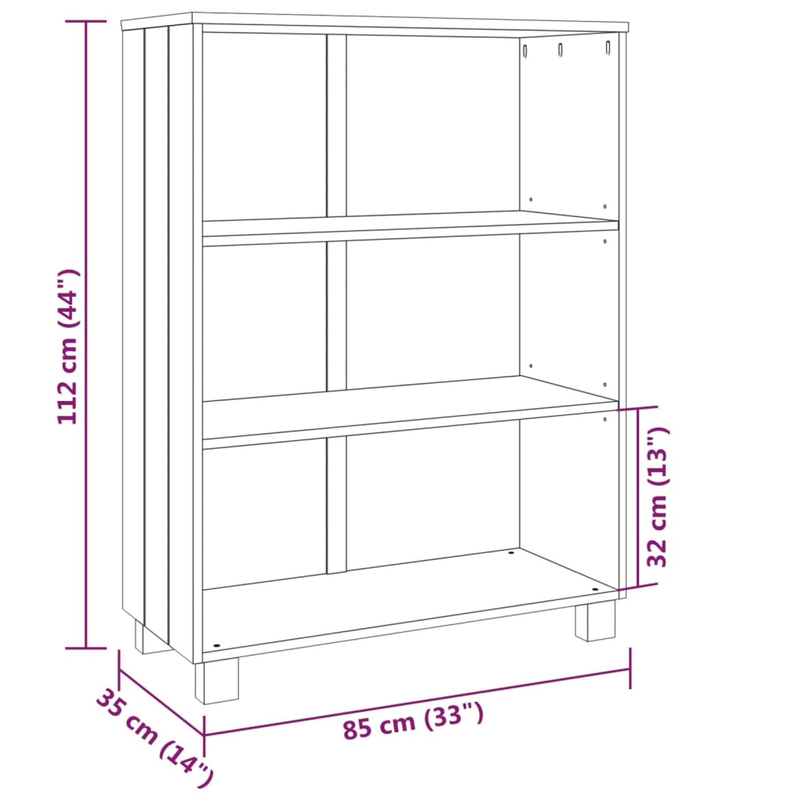 ZEYUAN Bibliothèque pour livres, bibliothèque étagères, bibliothèque de livres, étagères pour chambre jeune, meubles étagères, bois de pin gris clair 85 x 35 x 112 cm