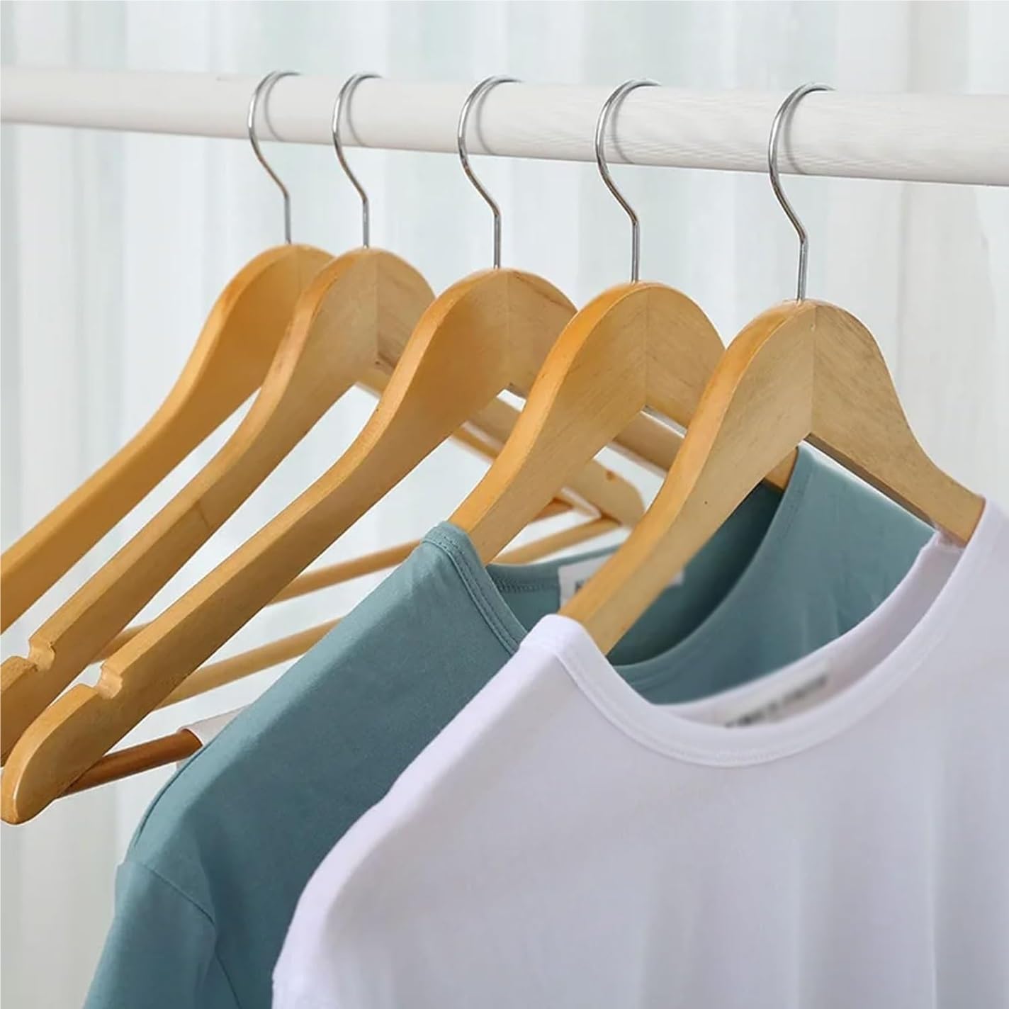 Perchas Perchas De Madera para Ropa, Estantes De Secado De Madera Antideslizantes para Traje, Camisa, Pantalones, Abrigo Perchas Ropa(10pcs)