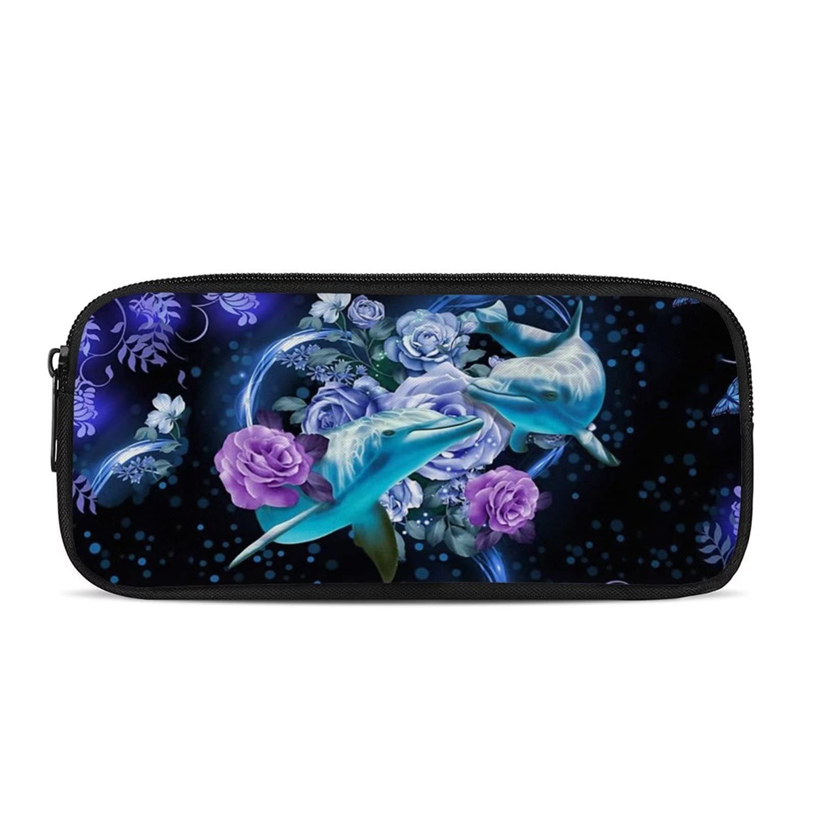 Showudesigns Rose Dolphin Pencil Case for Girls Pencil Box Kids Flower Animal Design Pen Pouch Stationery Storage Pouch Zippered โ image 1