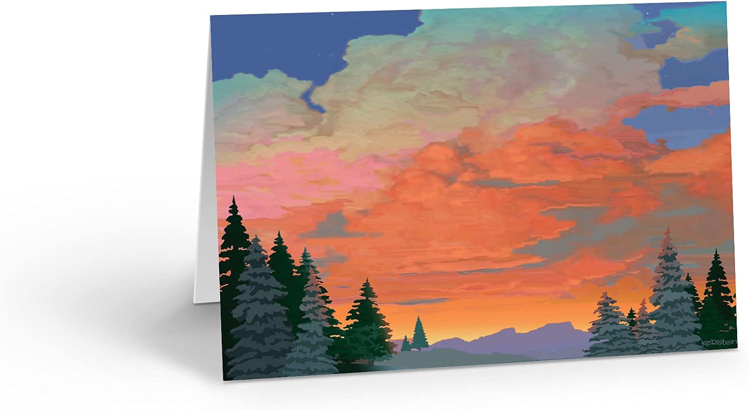 Stonehouse Collection Forest Sunset Note Card - 10 Boxed Cards & Envelopes - Bright Sky(Forest Sunset)