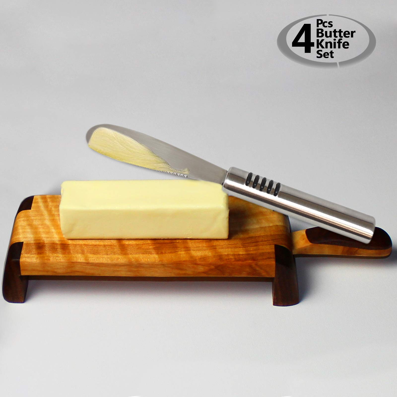 Buy Stainless Steel Butter Knives Set of 4 Deluxe Spreader Knife Set