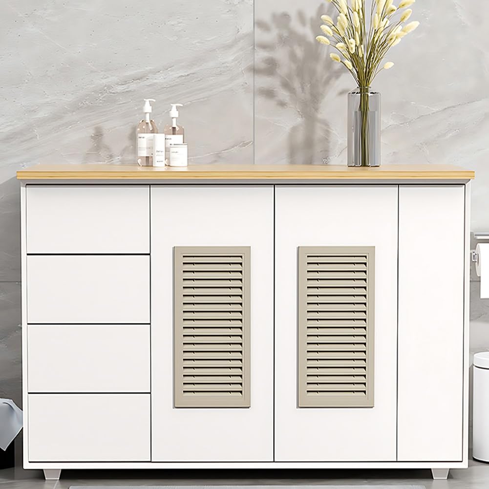 Kratka wentylacyjna szafki, aluminiowa kratka wentylacyjna do szafy, półka na buty z licznikiem gazu, z klamrą sprężynową, łatwa instalacja (khaki, wys. 60 cm x szer. 15 cm)