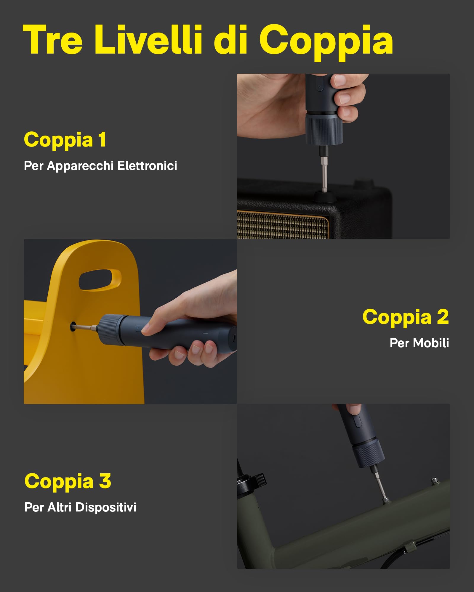HOTO Kit Cacciavite Elettrico 3,6V, Set Avvitatore Elettrico con 25 Punte S2, 3 Livelli di Coppia, 220 RPM, Batteria 1500mAh, Ricarica USB-C, Luce LED per Riparazioni Domestiche