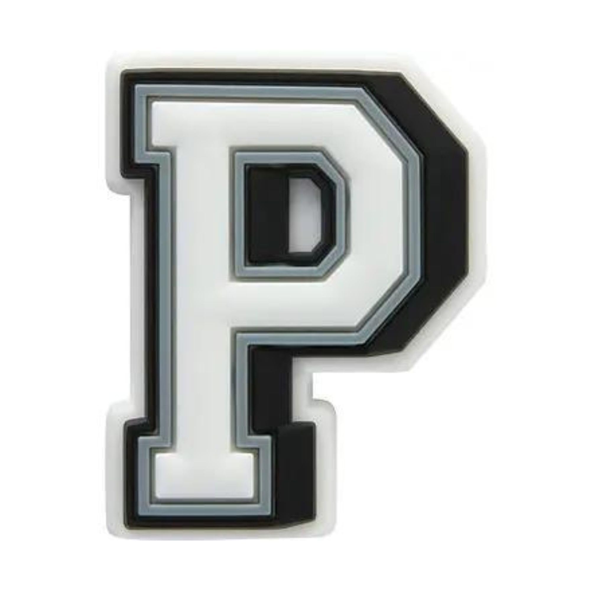 Letter P Croc Shoe Decoration Charm, Rubber Clogs Slipper Casual Clogs Decoration Fashion Charms, 1 Piece