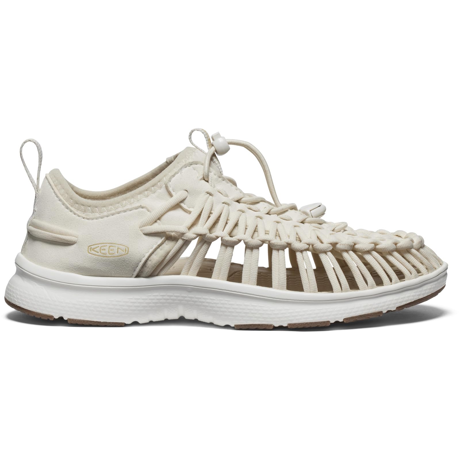KEEN Uneek O3 - Sandalias transpirables de dos cordones para mujer, ajuste cómodo, abedul/blanco estrella, 41 EU