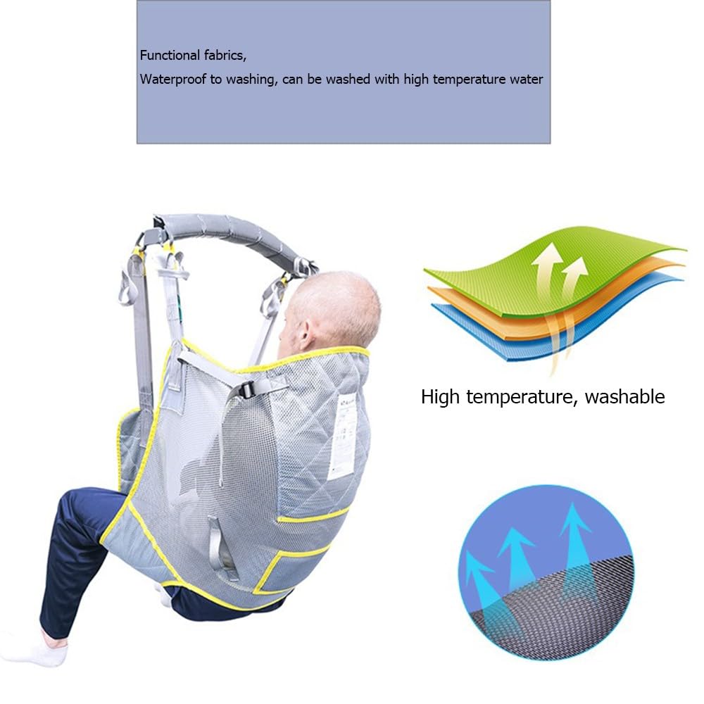 HUTRADE ArnéS ElevacióN Paciente Cuerpo Completo, GrúA De Paciente, Eslinga De ElevacióN con Soporte para La Cabeza para Enfermería,Anciano,Discapacitado