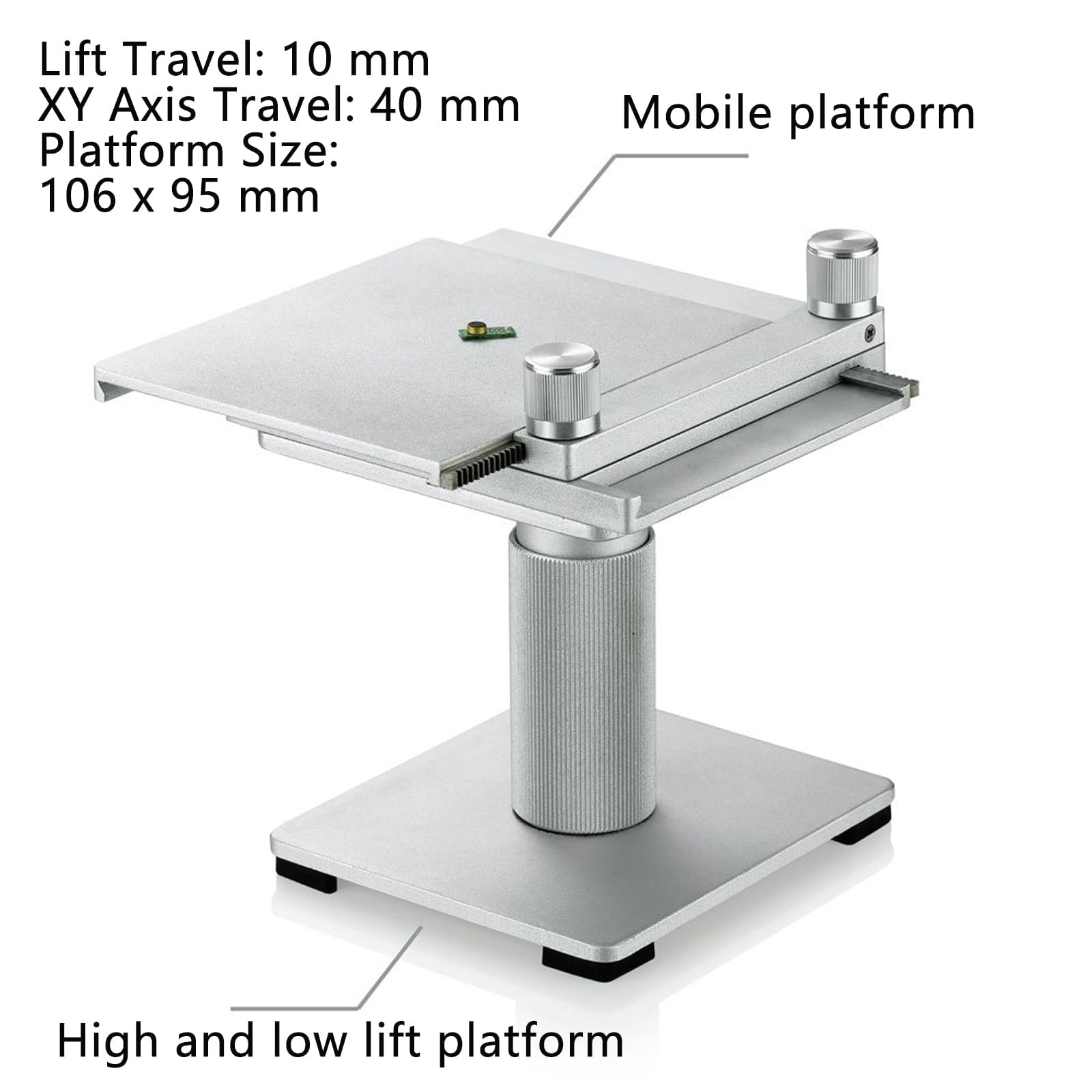 COYEUX Mikroskop-xy-gleitplatte, Präziser Manueller Objekttisch Mit 10 Mm Vertikalem Hub, Xy-verfahrweg 40 Mm, Probenpositionierungsplattform Für Die Industrielle Prüfung