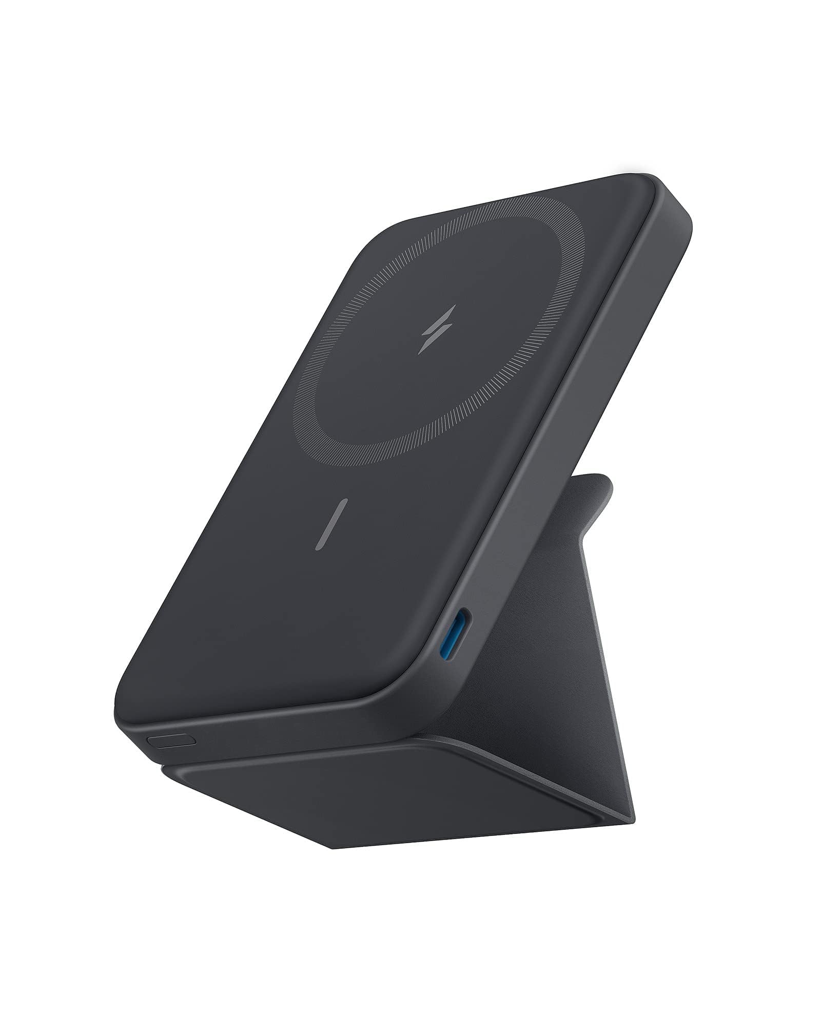 Anker 622 Magnetic Battery (MagGo), 5,000mAh Foldable Magnetic Wireless Portable Charger with Stand and USB-C Port (On the Side), Magsafe-Compatible for iPhone 16/15/14/13 Series Interstellar Gray 4.13 X 2.64 X 0.51 Inches