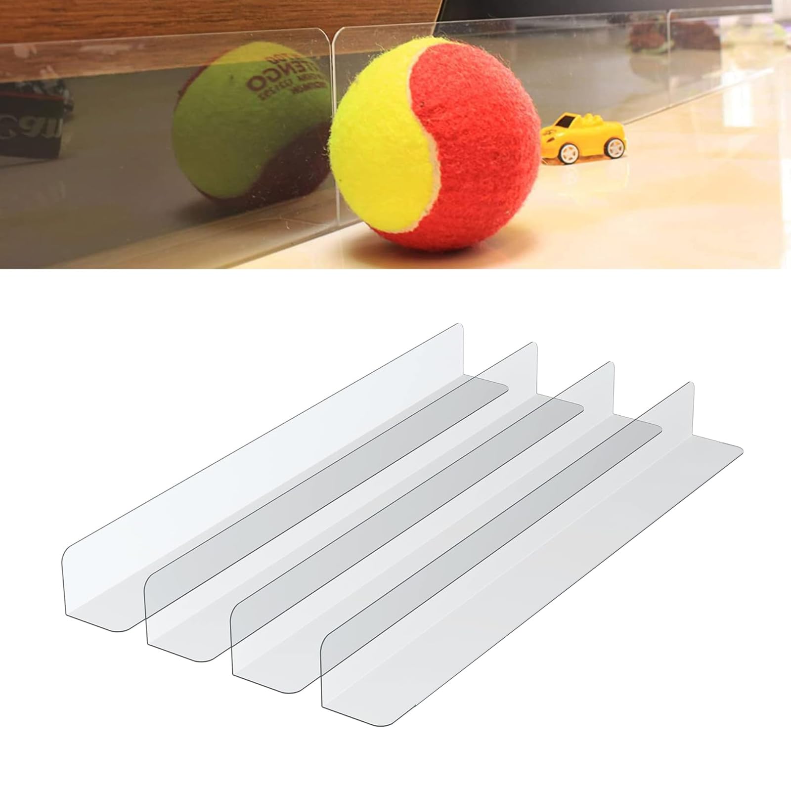 Under Couch Blocker,Under Bed Blocker,Clear Toy Blockers,Under Couch Blocker,Gap Bumper Under Bed Blocker,Safety PVC Adjustable Clear Toy Blocker for Bed Sofa with Strong Adhesive 1.57‘H