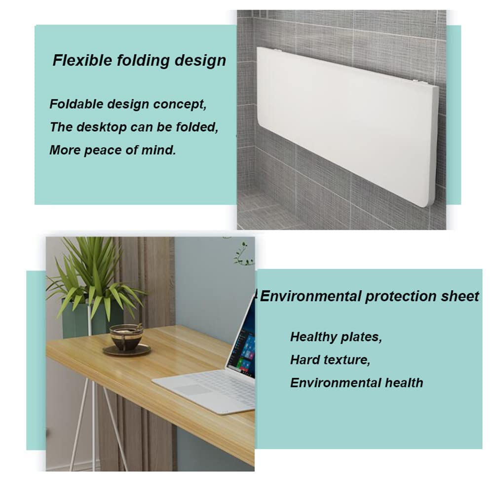 Generisch Wandtisch, Klapptisch zur Wandmontage mit Klapptisch, Kleiner Wandklapptisch für Büroküche, (30x90cm, 40x80cm, 50x100cm) Walnuss