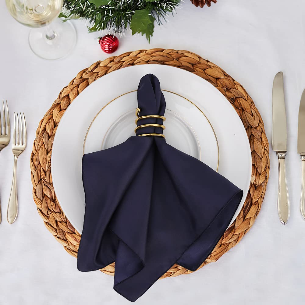 30 Stück Damast Servietten, Marineblau, 43x43 Cm – Waschbare Stoffservietten Für Party & Tischdeko