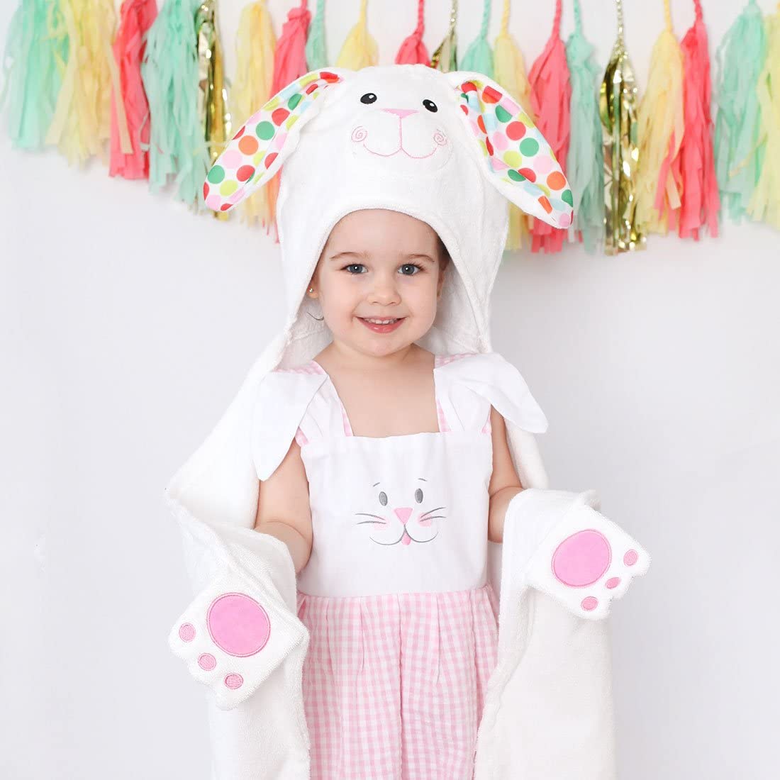 Zoocchini, coniglietto di asciugamani per bambini con cappuccio in cotone 100%
