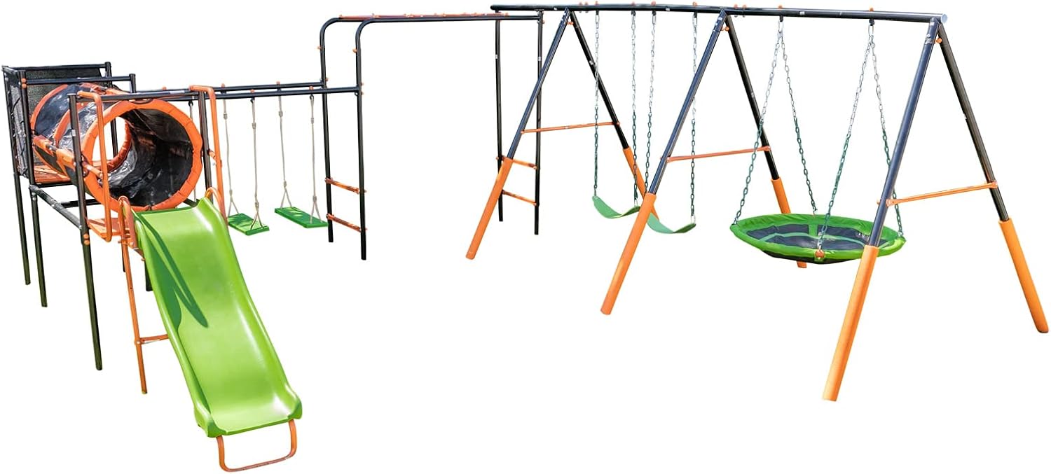 Jungle Warrior Metal Swing Set