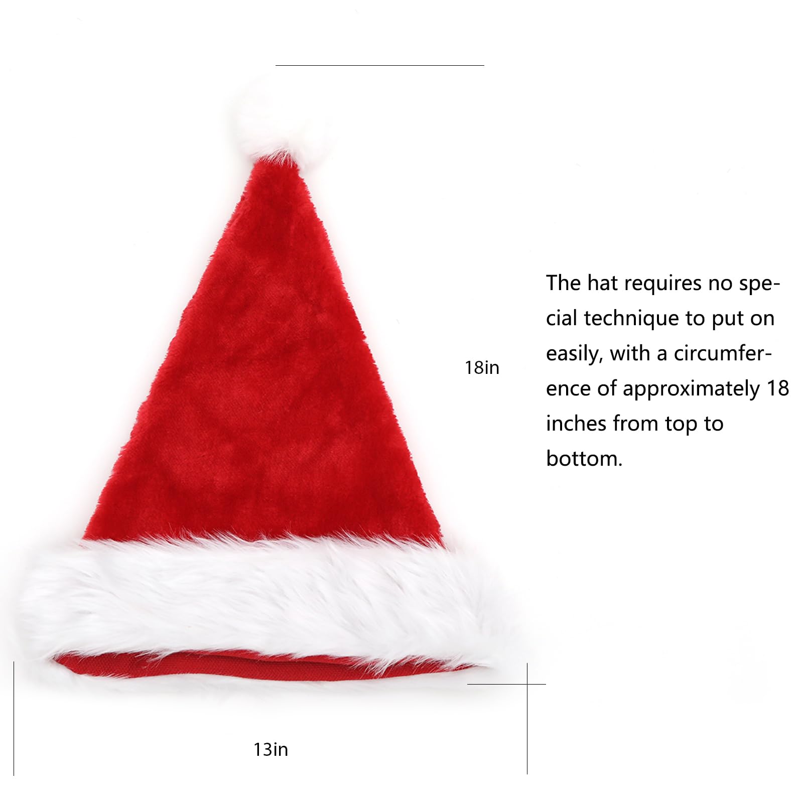 BUYOGET 2pc Santa Hat and Beard for Adults Red Hat and White Beard Set for Classic Father Christmas Fancy Dress Up Costume - Image 2