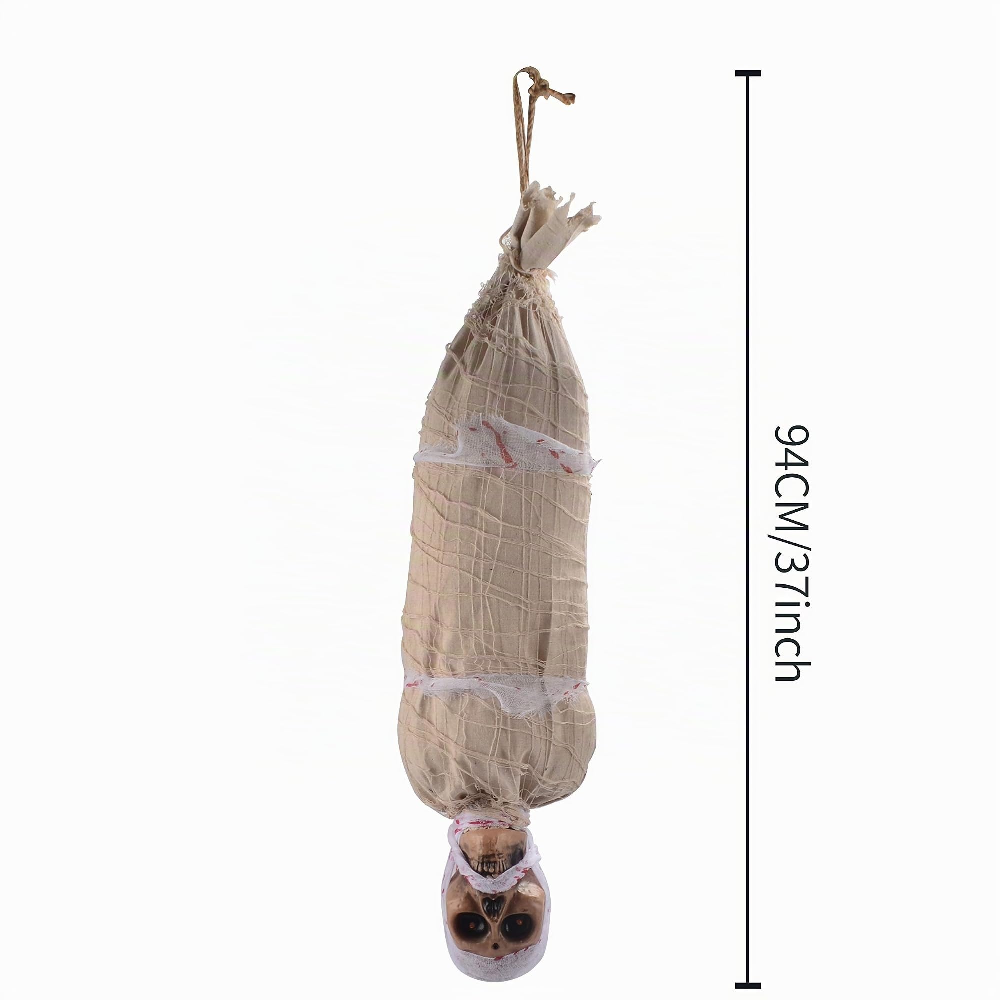JOYIN Cadavere da appendere animato di Halloween da 88,9 cm, con occhi luminosi a LED ed effetto sonoro, per decorazioni interne ed esterne