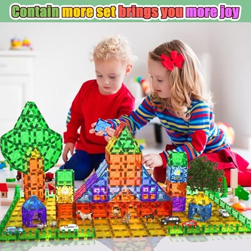 Geelab Magnetic Tiles Toys For 3+ Year Old Boys & Girls,Building Blocks Stem Toys For Kids, Preschool Learning Educational Montessori Sensory Toys For Toddlers,Birthday Gift Party Toys For Ages 5-7 #TOP5
