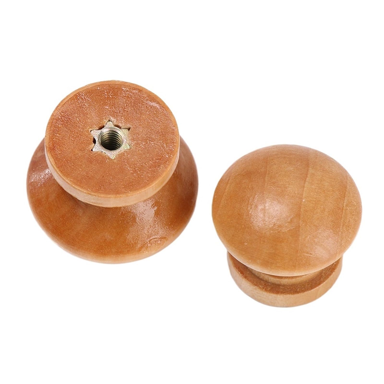 SNGUOQ 8pcs/Lot Round Shape Wooden Drawer Knob Wardrobe Pulls Door Handle Cupboard Kitchen Cabinet Furniture Hardware for Cabinet Drawer Shoes(3.5cm)