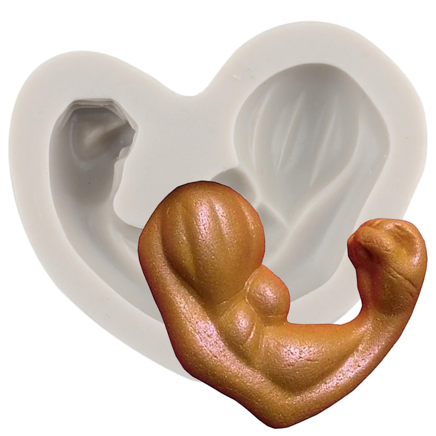 Sijiangmold Muscle Silicone Moulds Arm Muscles Fondant Mould for Cake Decoration Chocolate Cupcake Topper Candy Polymer Clay Gum Paste