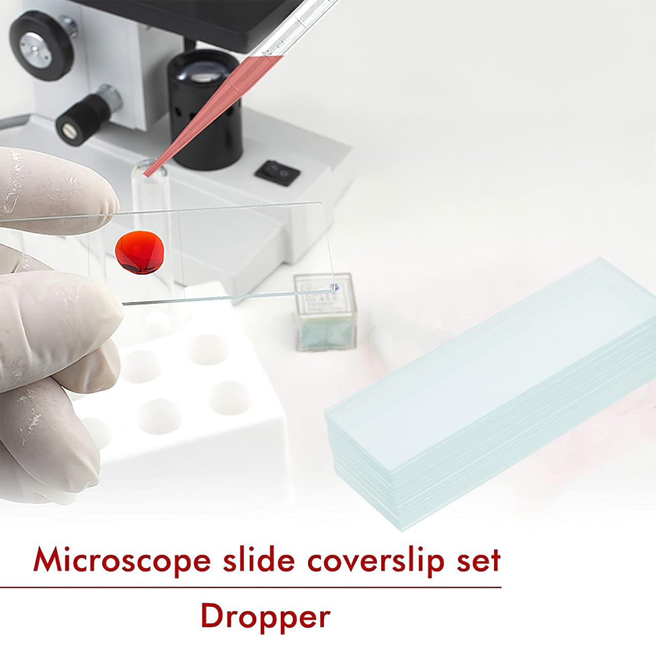 50piezas Portas Objetos De Microscopio Borde Esmerilado Cubreobjetos Para Laboratorio Completo De Slides Para Estudio Científico y Biológico