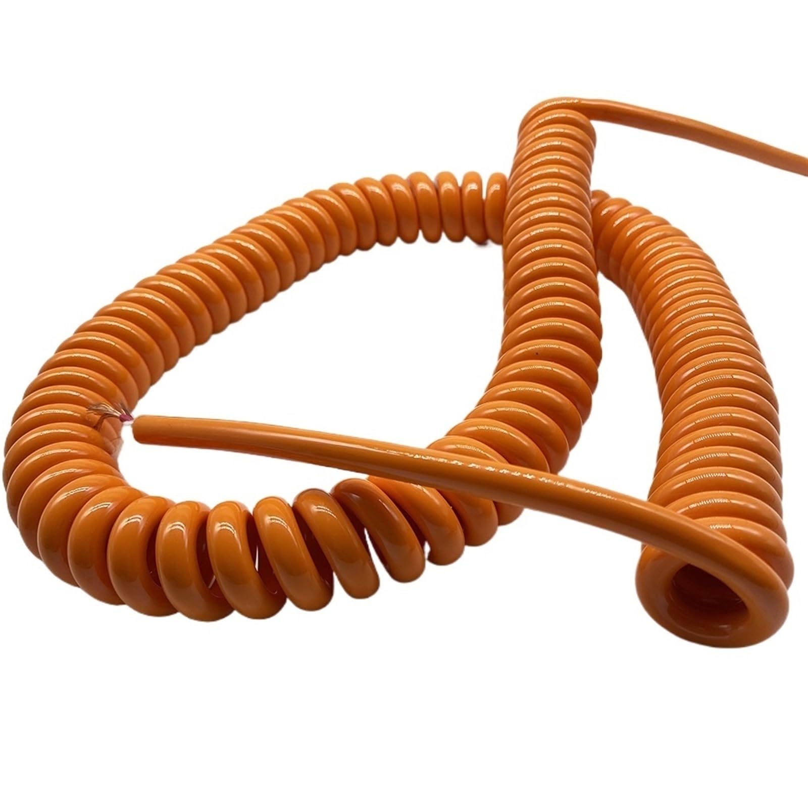 Cable Cord 3 Core 1mm Square Spring Wire Power Cord Lamp Cable Oxygen-Free Copper Core Orange Black White Polyurethane Oil Resistant Wire Spiral Extension (Color : Orange Color, Size : Stretch 4 met