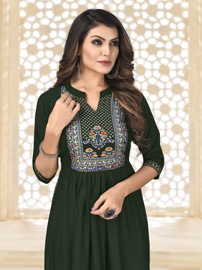 Image of Fabian Fashion Women's Rayon Floral Regular Tunic Shirt